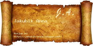 Jakubik Anna névjegykártya