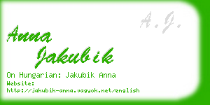 anna jakubik business card